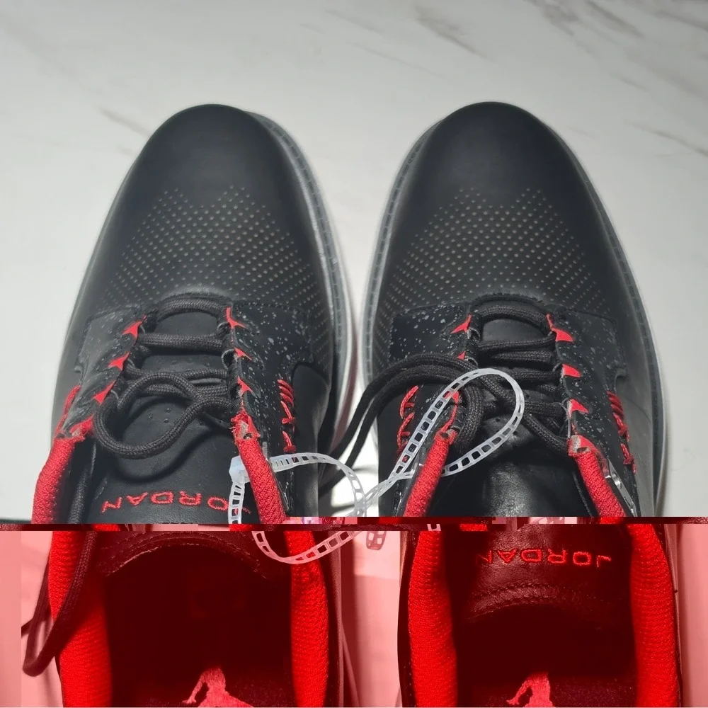 Jordan ADG 5 Men's Golf Shoes Black Red Leather Sneaker Formula 23 Rubber Cleats